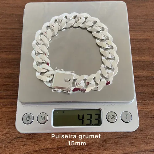 Pulseira Escama de Peixe 15mm (Prata 925) 43,3g