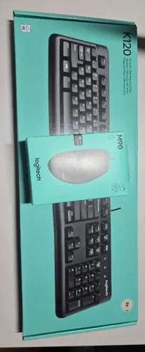 Teclado e Mouse Com Fio Logitech (Novo)