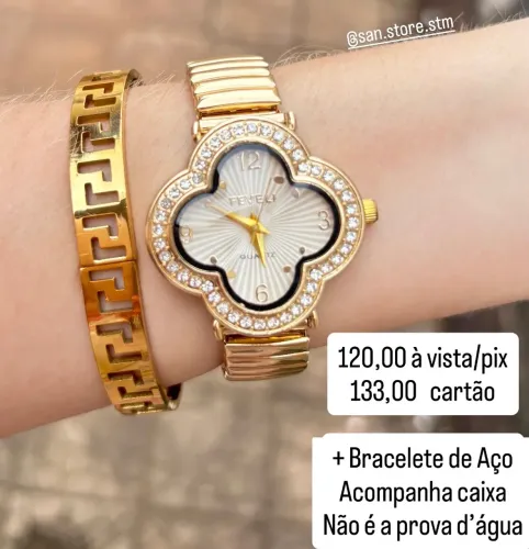 Relógio Feminino com Bracelete de Aço