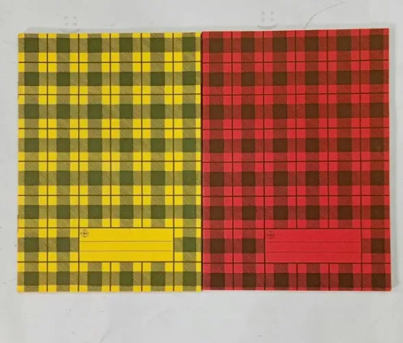 Cadernos escolares clássicos com estampa xadrez Vintage dv000350