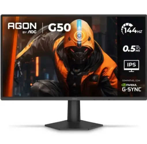 Monitor Gamer AOC AGON G50 24" 144Hz 0,5ms IPS HDR10 G-SYNC 24G50F Preto