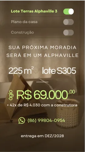 Lote no Terras Alphaville 3 Teresina - 225m²