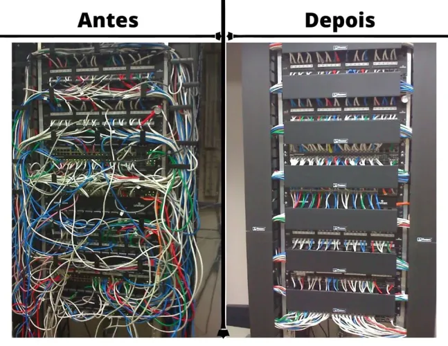Montagem e Organizar rack de câmera e redes 