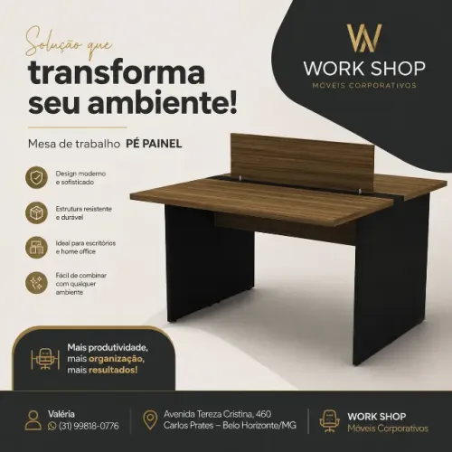 Estação de Trabalho Mesa Plataforma Escritório