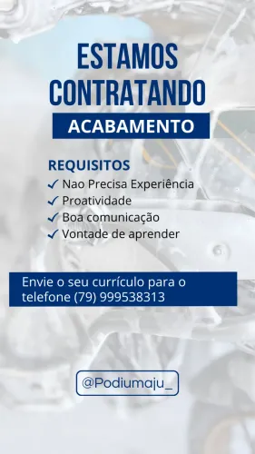 Vaga de emprego numa estética automotiva