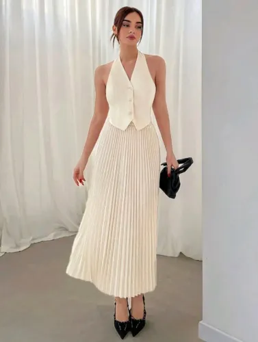Conjunto Saia e Colete Feminino - Lindo e Elegante