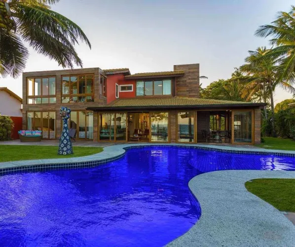Casa Interlagos 6 Suítes 3.200m2 Frente Mar Reg Praia Forte Guarajuba Estrada do Coco Linh