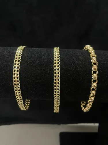 Pulseira Lacraia e Elo Português de ouro 18k procedência garantia eterna