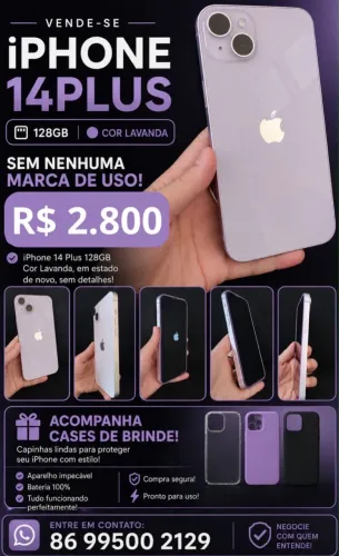 iPhone 14 Plus - Bateria 100% (estado de zero)