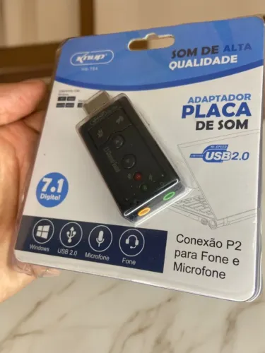 Adaptador placa de som USB 2.0 - HB-T64 KNUP an6
