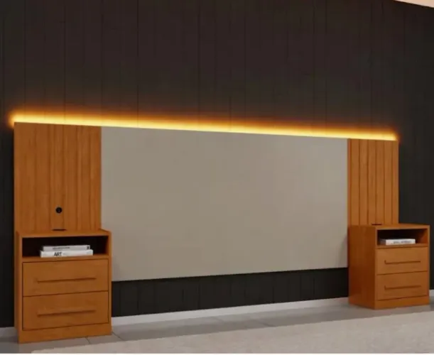 Cabeceira de Cama Com Led e Entrada USB