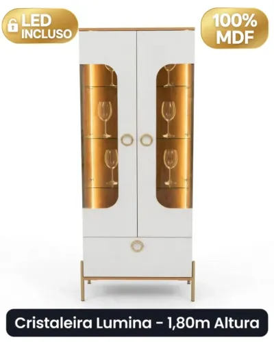 CRISTALEIRA LUMINA * 1.80cm de altura * 72cm de largura * ?led * ?100% MDF ? 1.499 até