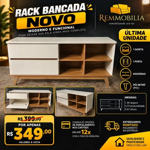 RACK BANCADA NOVO / ENTREGAMOS MONTADO