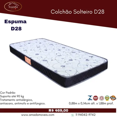 Colchão Solteiro D28 - à pronta entrega 