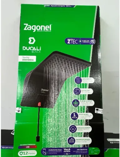 DUCHA ELETRÔNICA ZAGONEL DUCALI BLACK 220V 7500W 