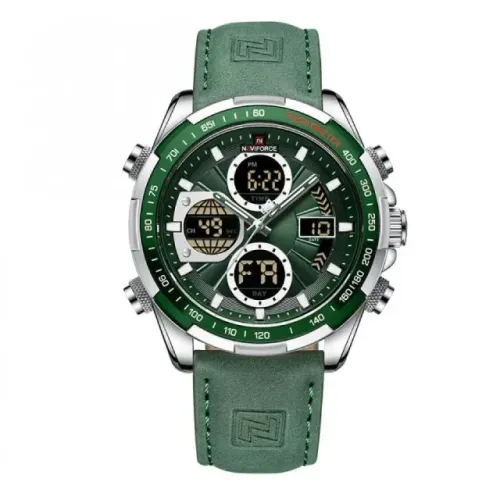Relógio Naviforce Verde/Couro De Quartzo Masculino Multifuncional  Entregamos