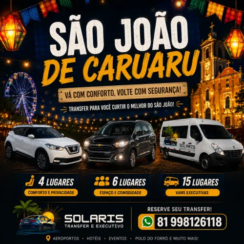 Transfer São João 2026 | Caruaru, Gravatá e Interior PE