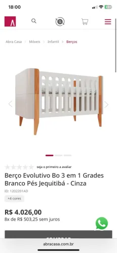 Berço 3 em 1 com colchão