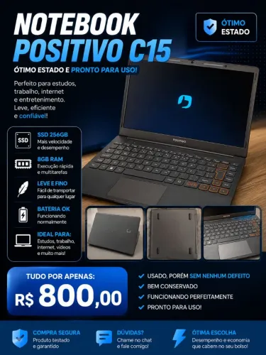 Notebook Positivo C15 em ótimo estado, único com 8RAM?