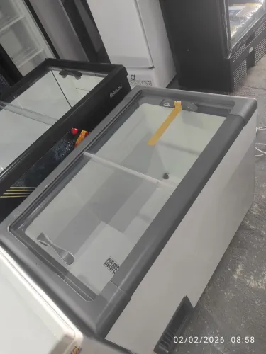 Bh Freezer horizontal tampa de vidro para sorvete