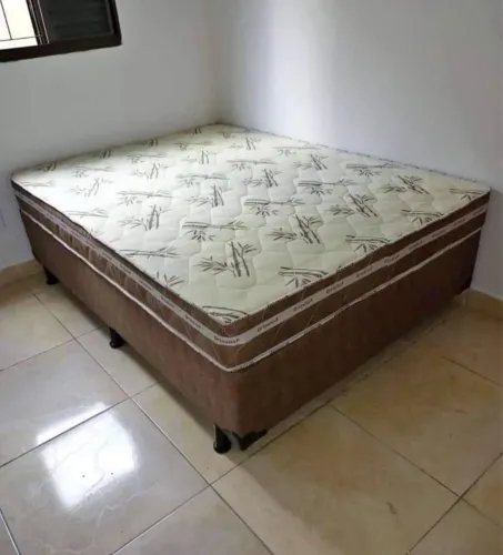 Cama box d33 base e colchão produtos novos