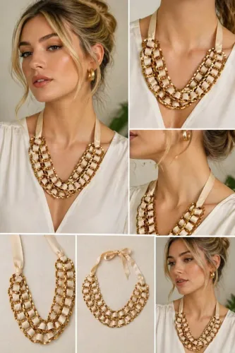 Colar feminino arte luxo