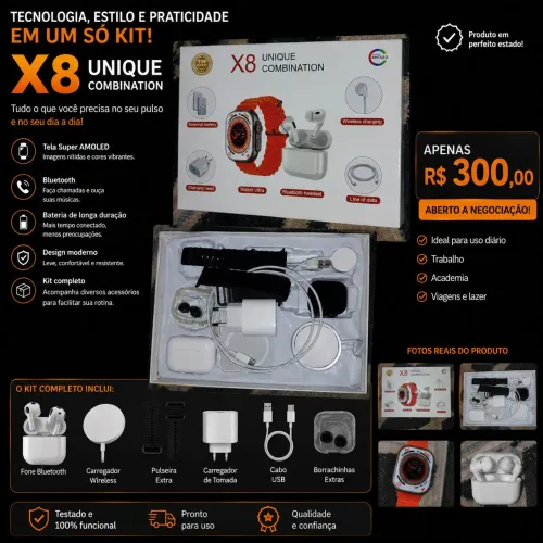 Adquira um SmartWatch - X8 Ultra - KIT