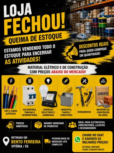 Estoque de loja de material elétrico/construcão