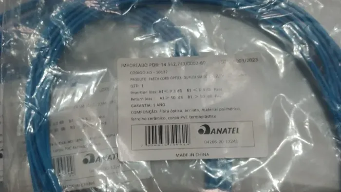 Kit 6un Patch Cord Fibra  LC/LC Duplex SM 2,5m