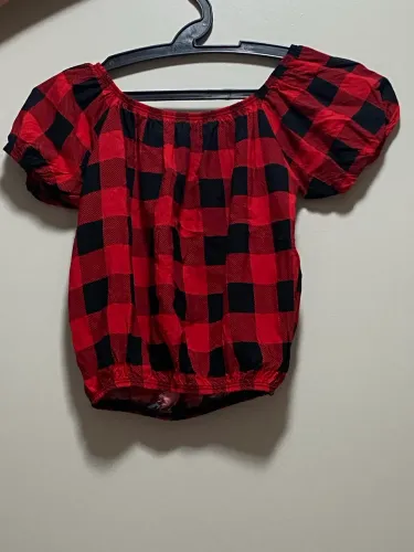Blusa quadriculada para criança