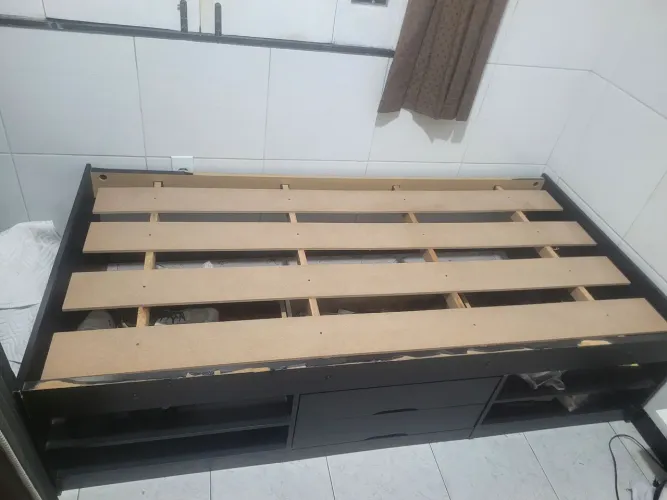 Cama Kiara Solteiro Multifuncional 4 Nichos 2 Gavetas