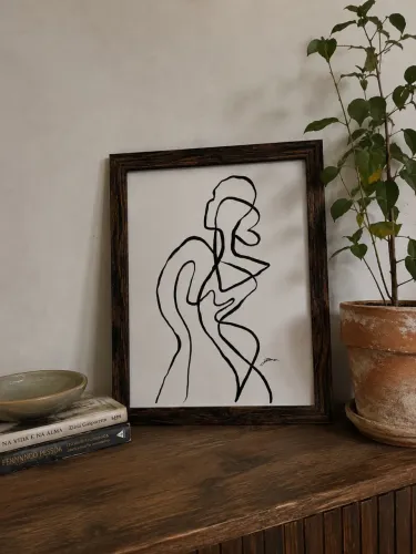 Quadro Decorativo Minimalista Ilustração Mulher Atelier da Cissa (24x30cm)