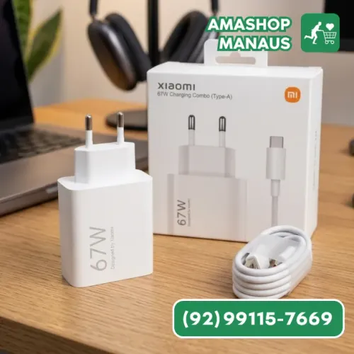 Carregador Xiaomi Tipo C Turbo Mi Carregamento Rapido