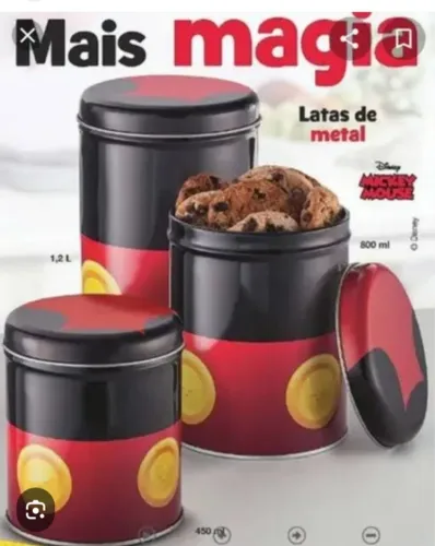 kit 3 lata de metal do Mickey (NOVO)