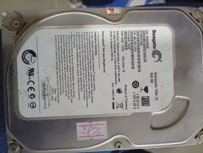 HD 500GB Seagate Barracuda SATA 3.5" (7200 RPM) - 98% Saudável
