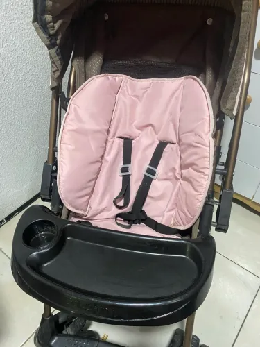 Carrinho de Bebê Galzerano Milano - Cappuccino/Rosa