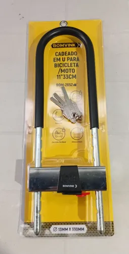 CADEADO TRAVA U-LOCK ANTIFURTO BICICLETA MOTO SEGURANÇA