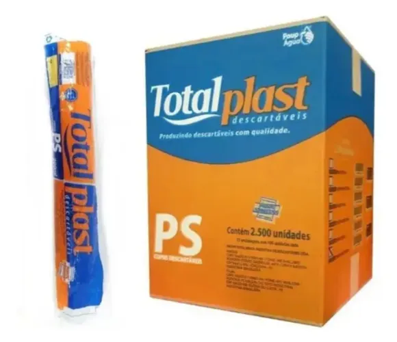 Copo Plástico Descartável 180ml Caixa 2500un Totalplast Cor Transparente