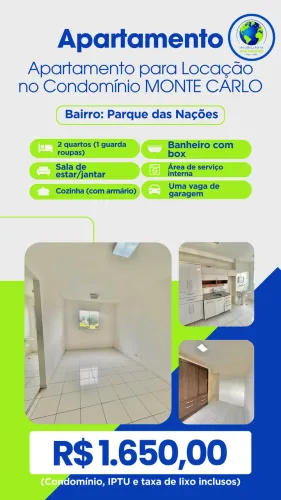 Apartamento para Locação no Condomínio MONTE CARLO - Parque das Nações