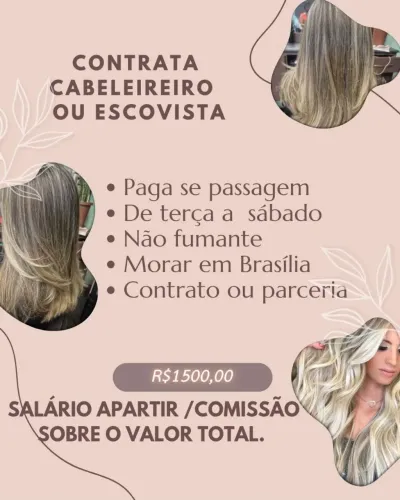 CONTRATA CABELEIREIRA OU ESCOVISTA