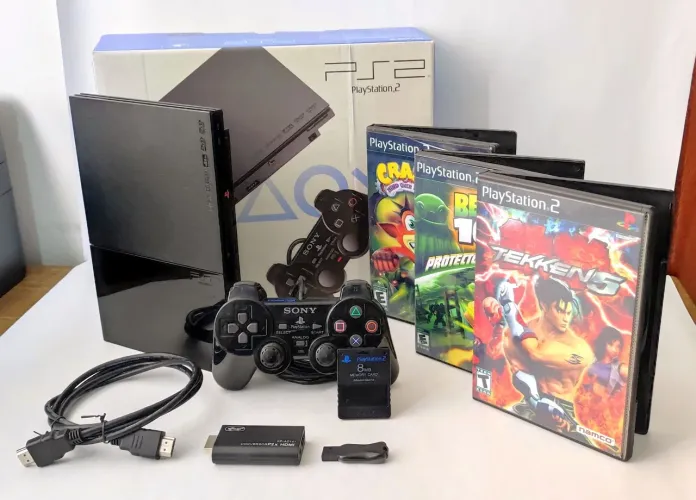 Play 2 completo revisado e acessórios originais