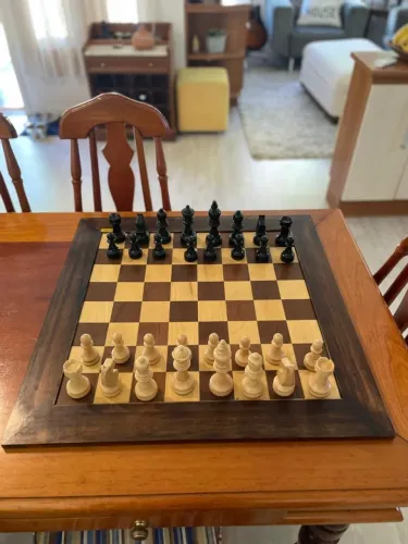 Xadrez Gigante Luxo Em Madeira Botticelli Jogos - 60x60cm (Usado)
