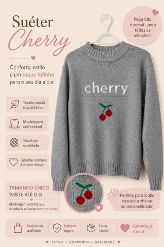 Suéter Cinza tam. único