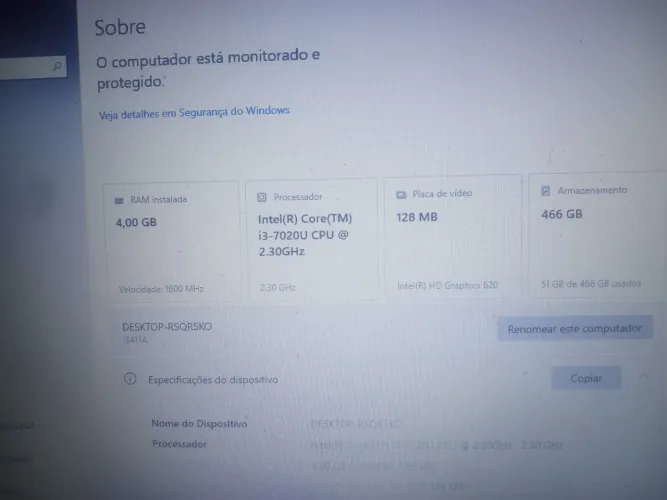 Notebook i3 7Gen 4GB RAM