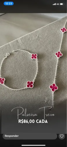 Pulseira de Trevo cor de Rosa ( Promoção)