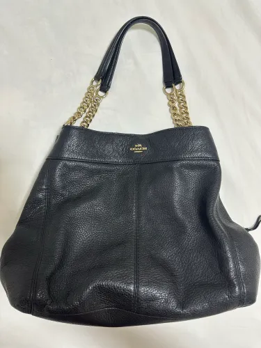 Bolsa Coach couro preta