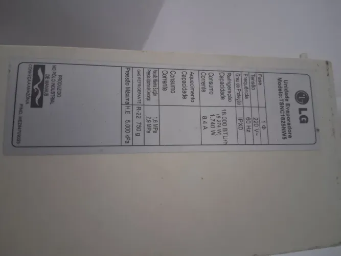 Peças para evaporadora Split LG TSNC1825NW5