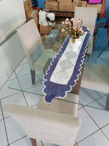 Mesa sala de janta tampa de vidro seis lugares