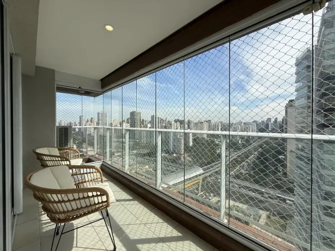 Apartamento mobiliado para alugar no Cube Campo Belo 1 dormitório próx. metrô, Aeroporto, 