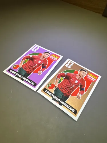 Figurinhas Cristiano Ronaldo extra 2026 roxa e bronze